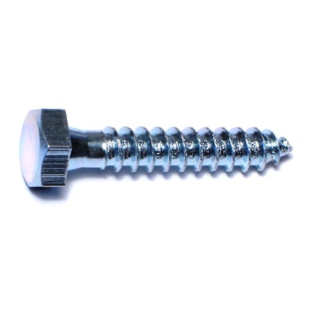 Midwest Fastener Lag Screw, 5/16 in, 1-3/4 in, Steel, Zinc Plated Hex Hex Drive, 100 PK 01301